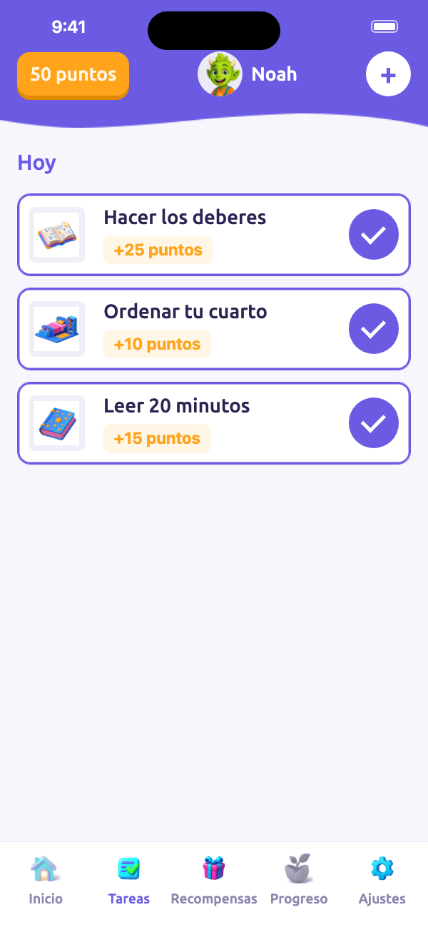 Teléfono del padre: las tareas del día, todas validadas