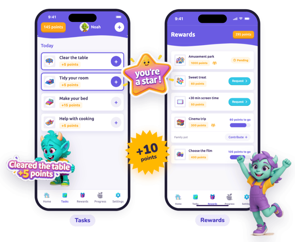 The family app that turns tasks into rewards.