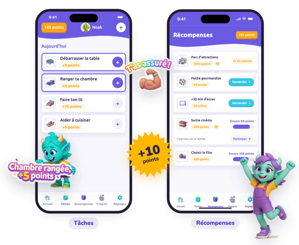 L'application familiale qui transforme les tâches en récompenses.